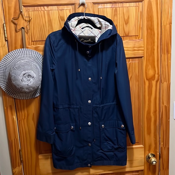 Coach women’s size large water resistant jacket navy - Picture 1 of 17
